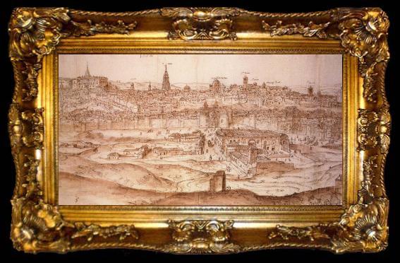 framed  Anton van den Wyngaerde View of Toledo, ta009-2